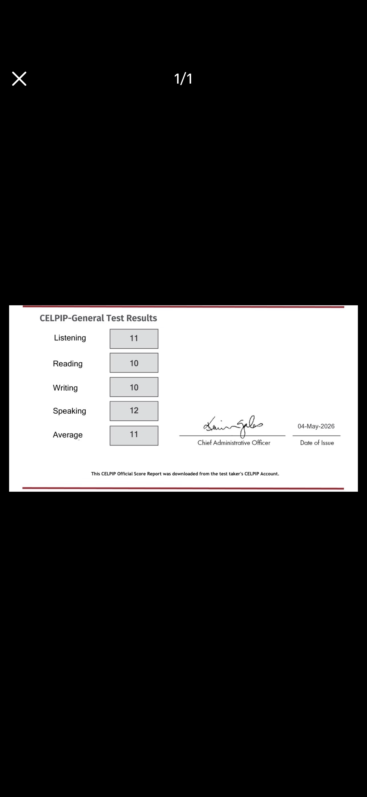 Aimpass学员思培成绩单示例